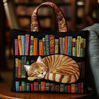 Bolso tote acolchado — Gato Dormido sobre Fondo Oscuro