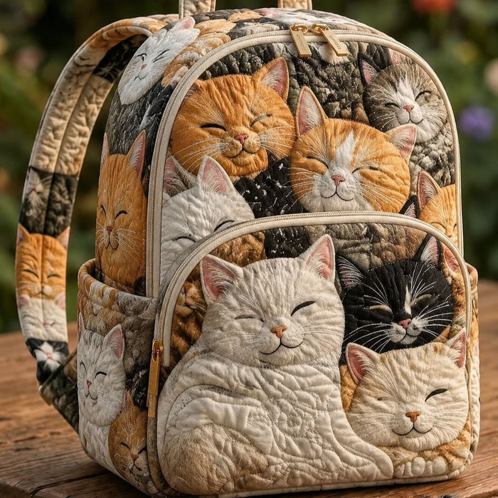 Mochila acolchada — Familia de Gatos Dormilones