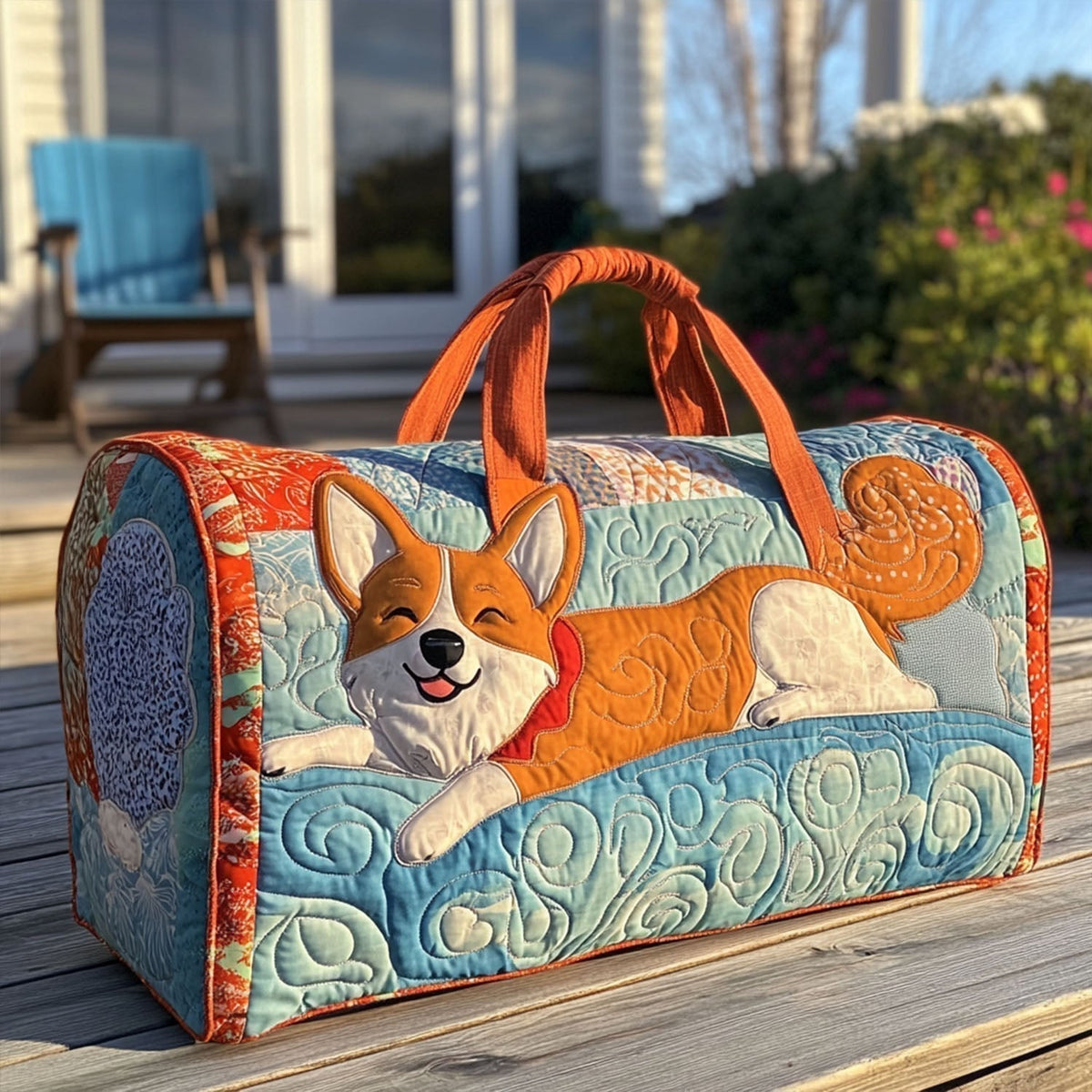 Bolso duffle acolchado — Corgi Descansando