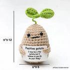 Papa tejida al crochet con brote verde
