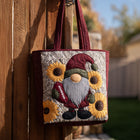 Bolso tote acolchado — Gnomo con Girasoles