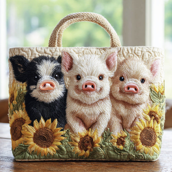 Bolso tote acolchado — Tres Chanchitos y Girasoles