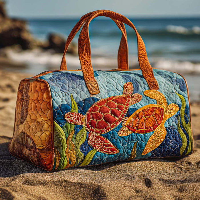 Bolso duffle acolchado — Tortugas Marinas al Atardecer