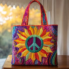 Bolso tote acolchado — Girasol con Brillo Cálido