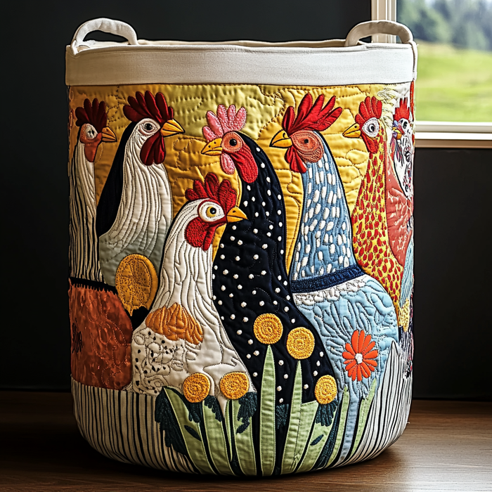 Canasto de ropa acolchado — Gallinas de la Pradera