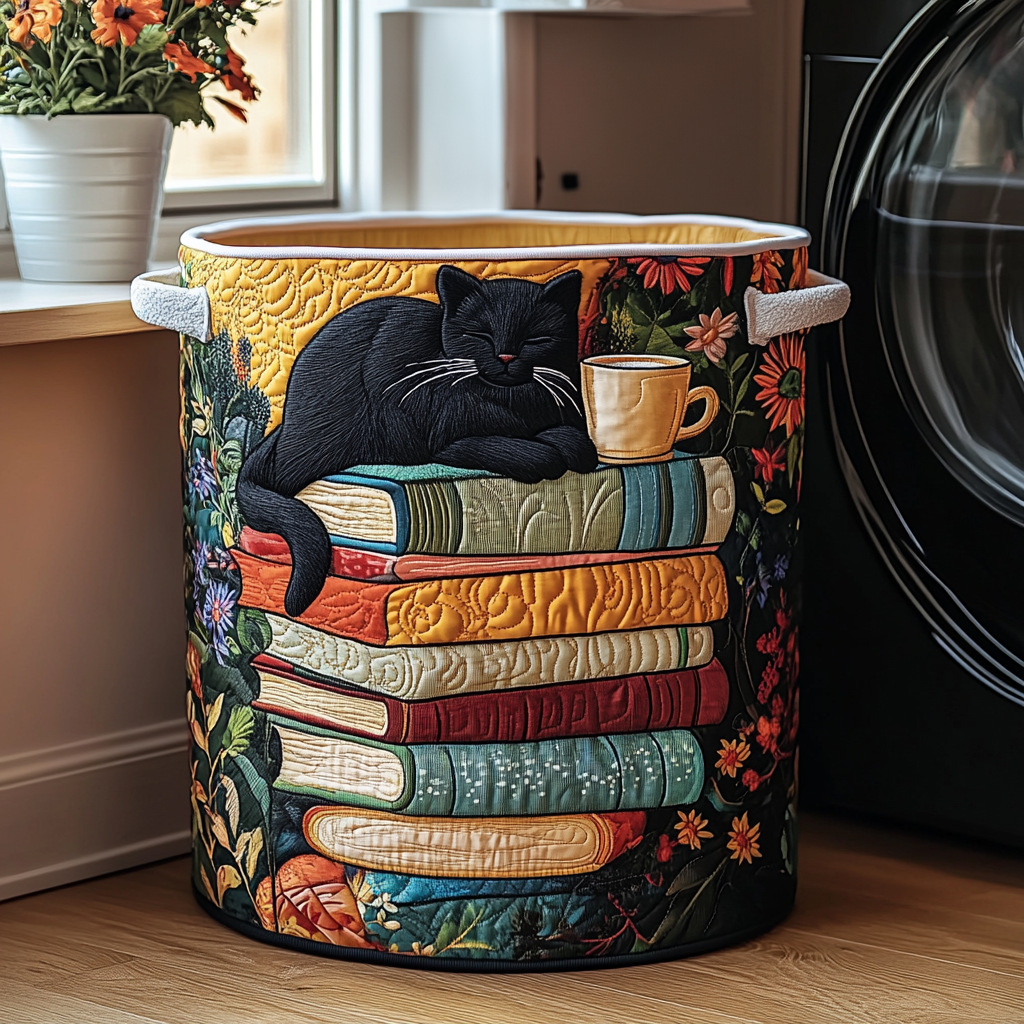 Canasto de ropa acolchado — Gato Mosaico