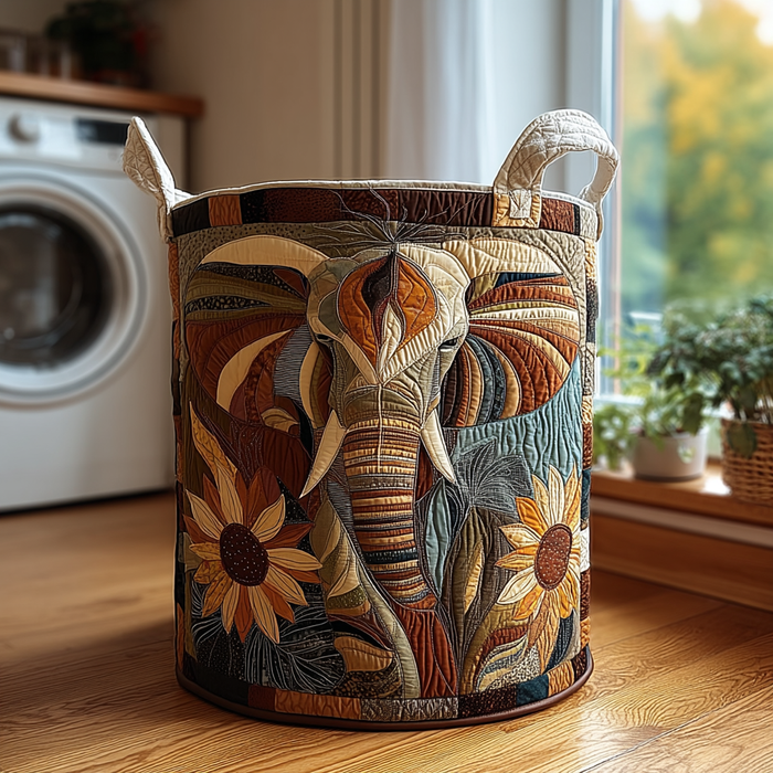 Canasto de ropa acolchado — Elefante Místico