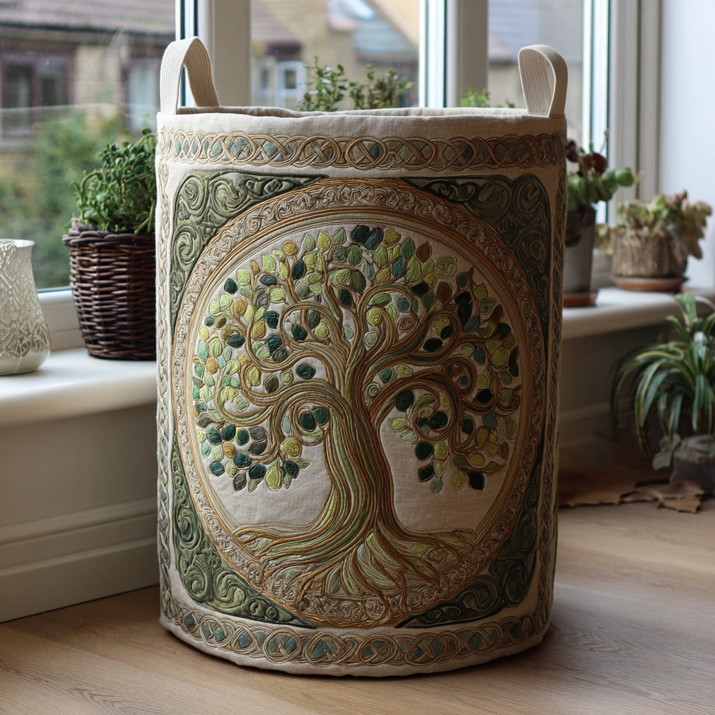 Canasto de ropa acolchado — Árbol Místico