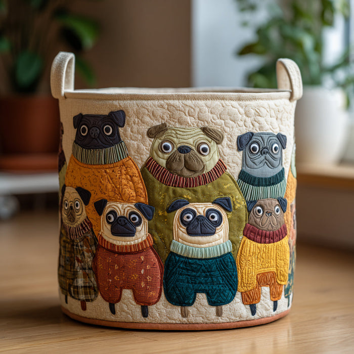 Canasto de ropa acolchado — Amigos Pug