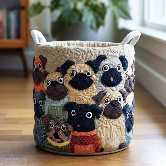 Canasto de ropa acolchado — Espíritu Pug