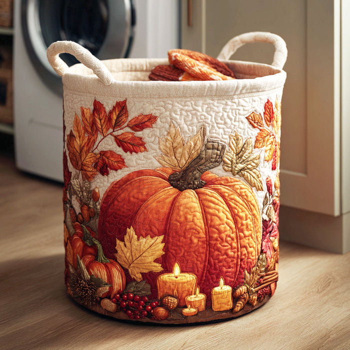Canasto de ropa acolchado — Cosecha de Calabazas