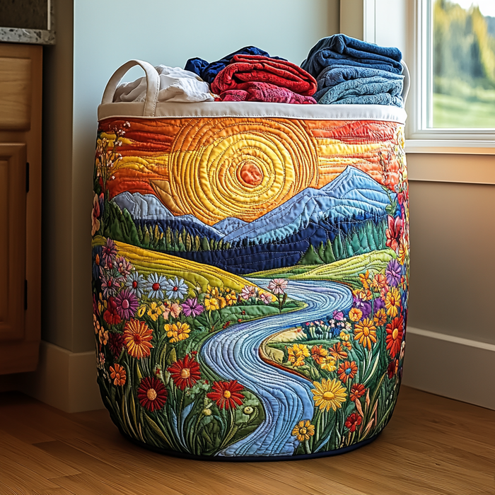 Canasto de ropa acolchado — Río en Flor