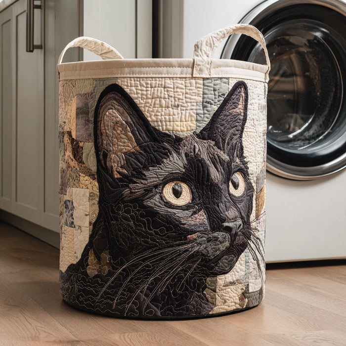 Canasto de ropa acolchado — Gato Negro Rústico