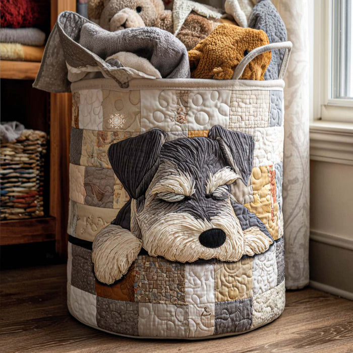 Canasto de ropa acolchado — Schnauzer Dormilón