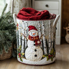 Canasto de ropa acolchado — Muñeco de Nieve Feliz