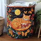 Canasto de ropa acolchado — Gato Acurrucado