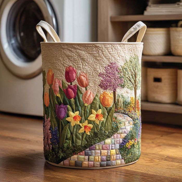 Canasto de ropa acolchado — Pradera de Primavera IV