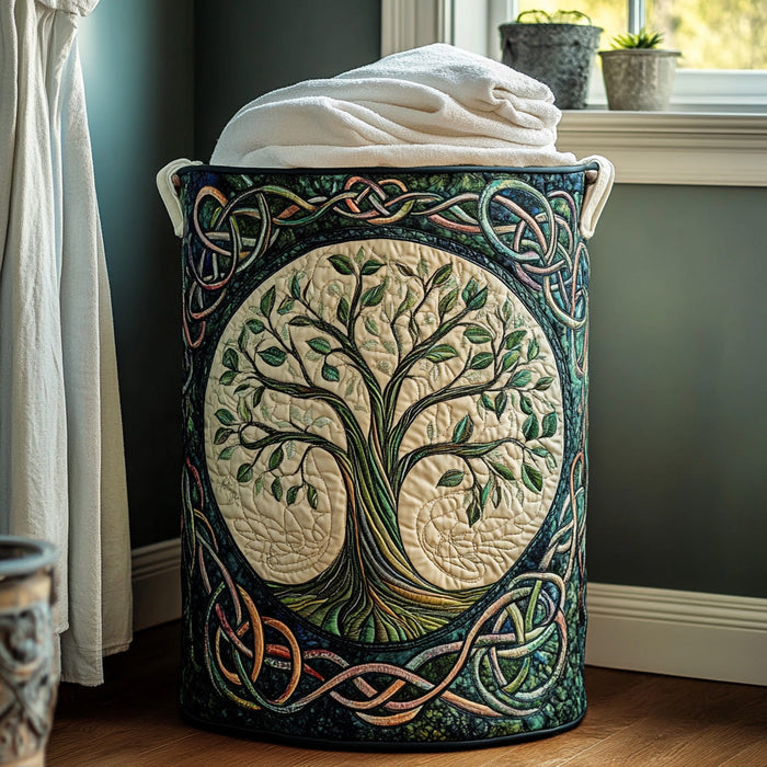 Canasto de ropa acolchado — Árbol de la Vida