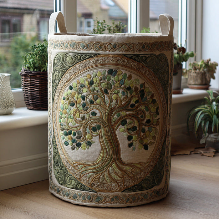 Canasto de ropa acolchado — Árbol de la Vida