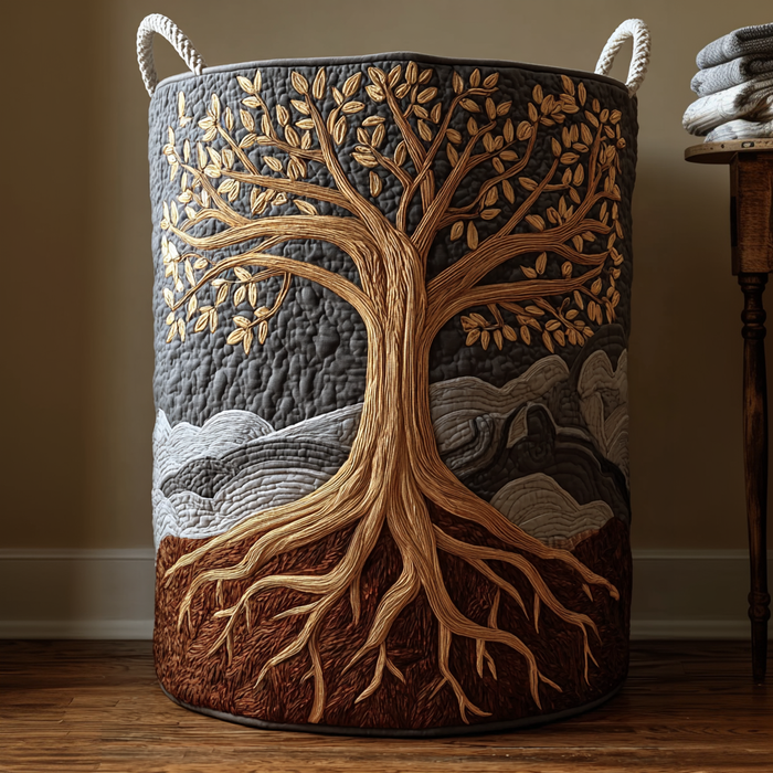 Canasto de ropa acolchado — Árbol de la Vida II