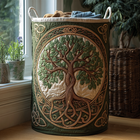 Canasto de ropa acolchado — Árbol de la Vida II