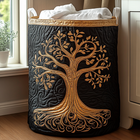 Canasto de ropa acolchado — Árbol de la Vida II