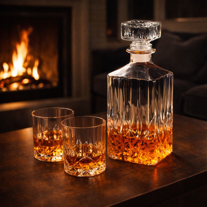 Set de whisky — Botella con vasos