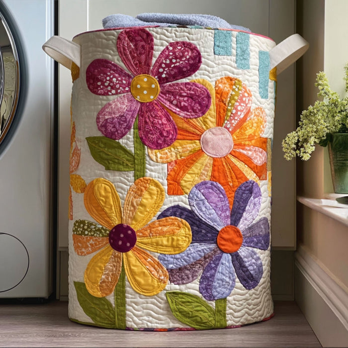 Canasto de ropa acolchado — Vals de Flores Silvestres